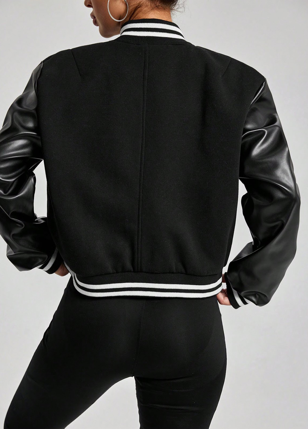 Бомбер SHEIN бейсбольний на кнопках (324434648)