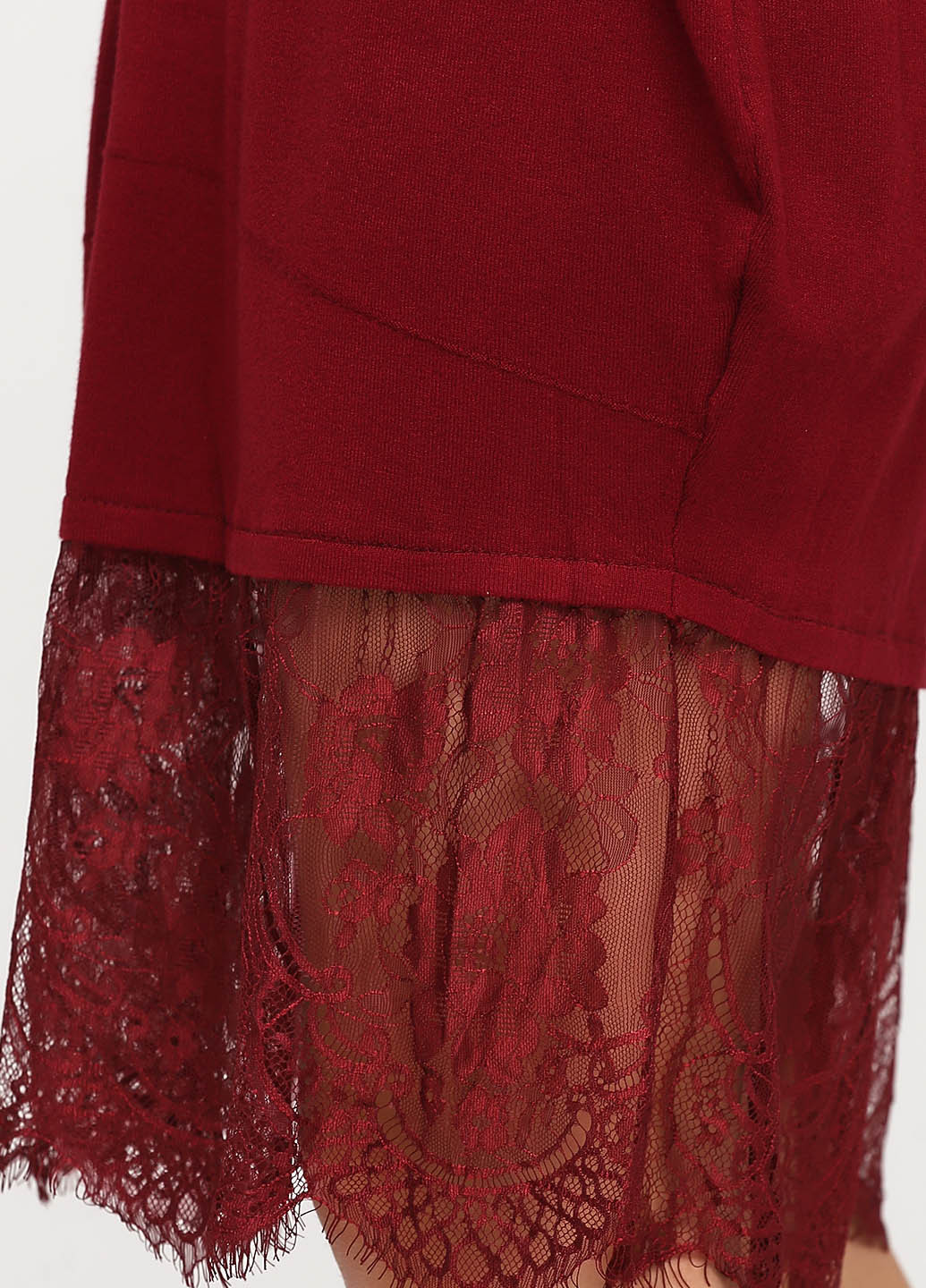 Бордовое кэжуал платье платье-свитер Made in Italy однотонное