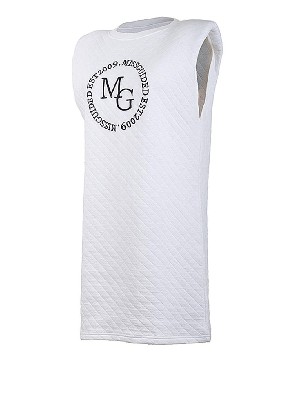 Білий кежуал сукня dress dd929135-white сукня-майка Missguided з логотипом