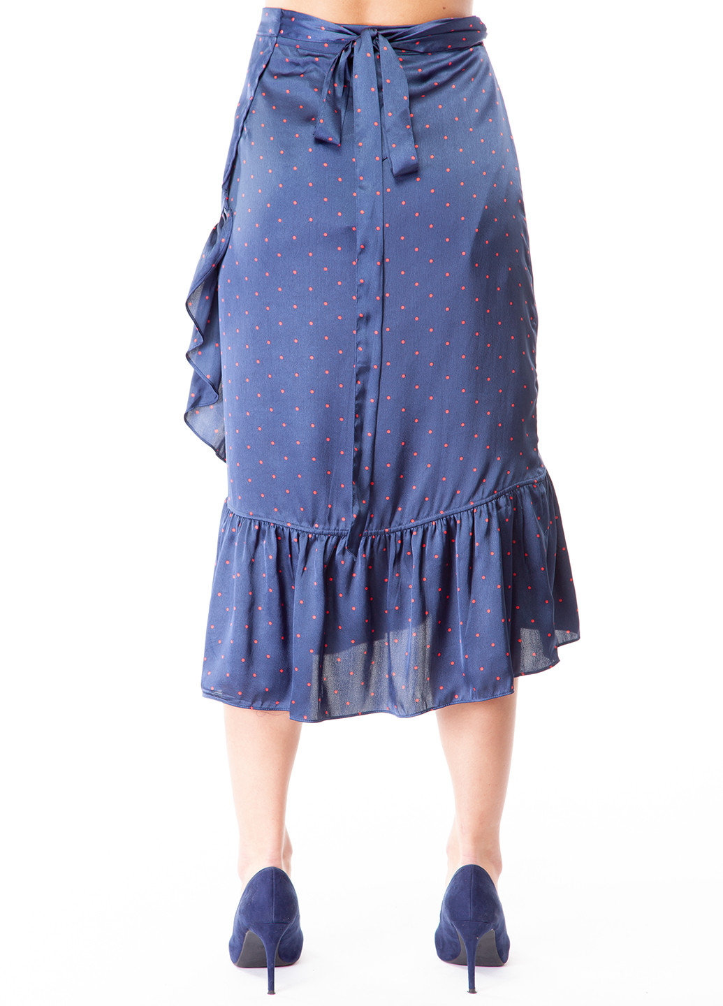 Синяя кэжуал в горошек юбка Vero Moda на запах