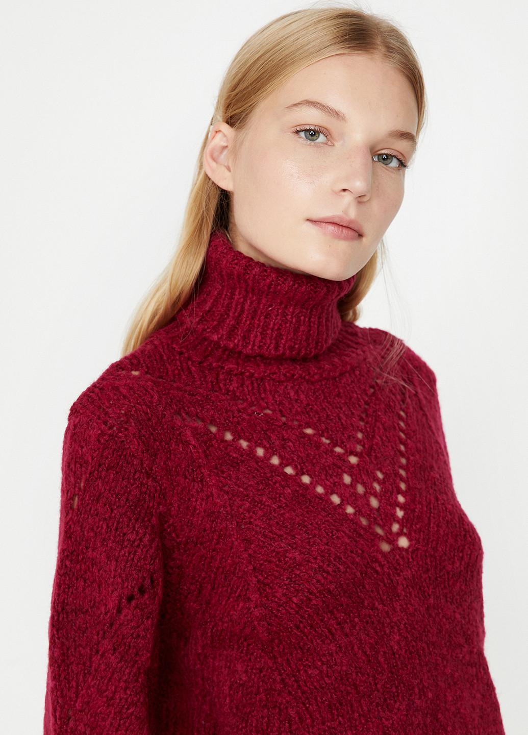 Бордовий зимовий светр KOTON