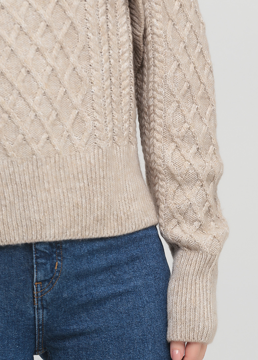 Светло-бежевый зимний свитер H&M