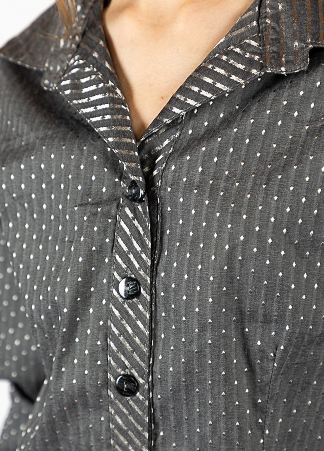 Серая кэжуал рубашка с геометрическим узором Time of Style