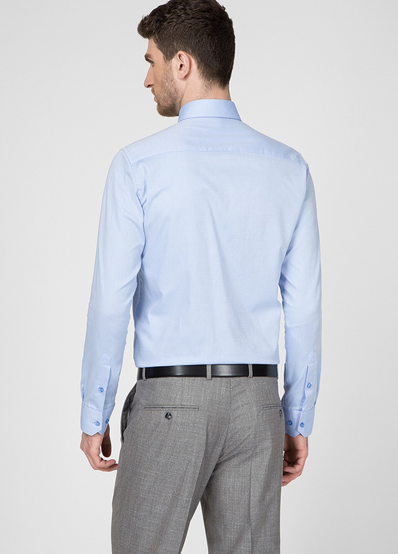 Голубой классическая рубашка однотонная NAVI