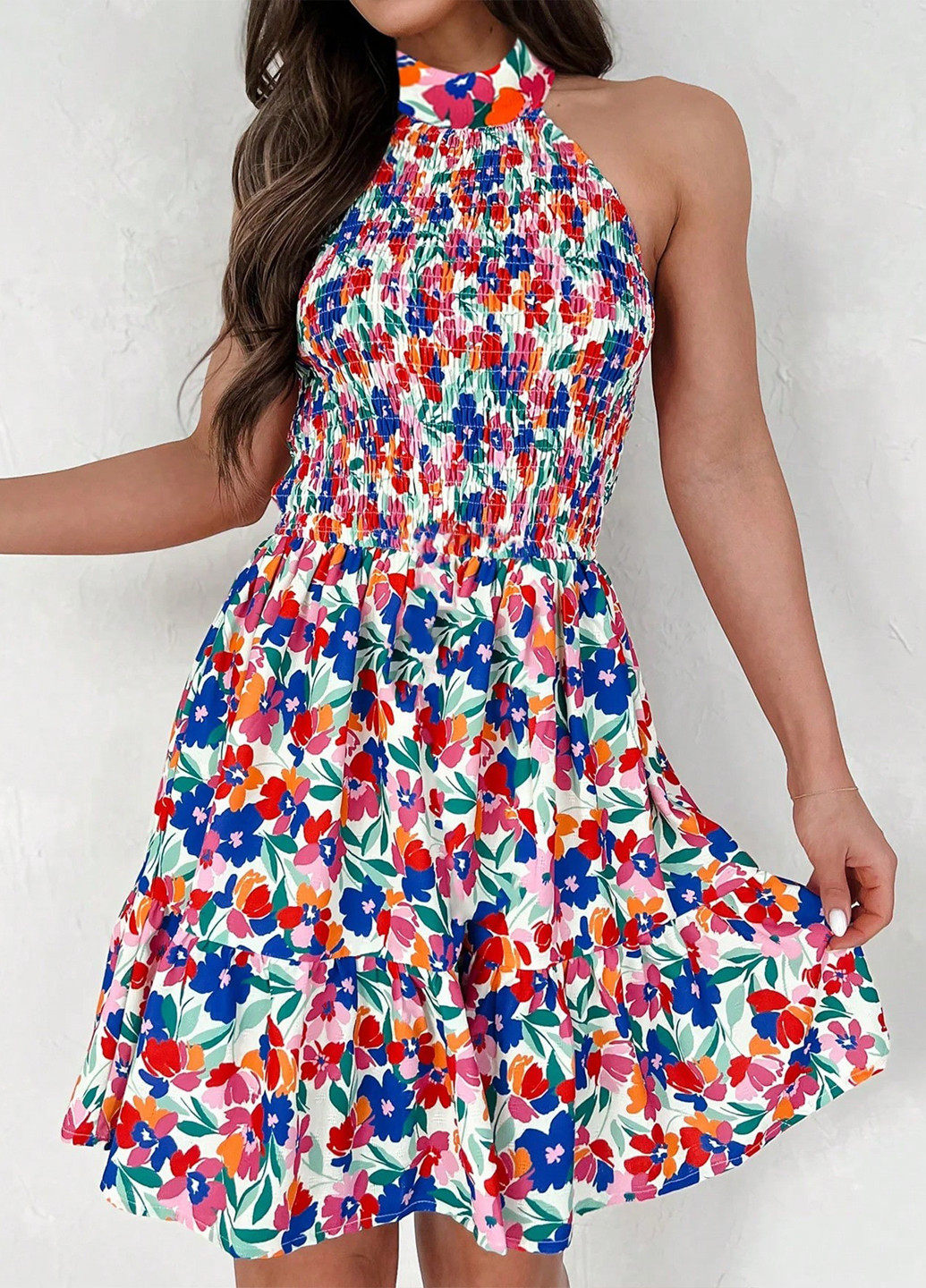 Комбінована кежуал сукня з відкритою спиною SHEIN з квітковим принтом