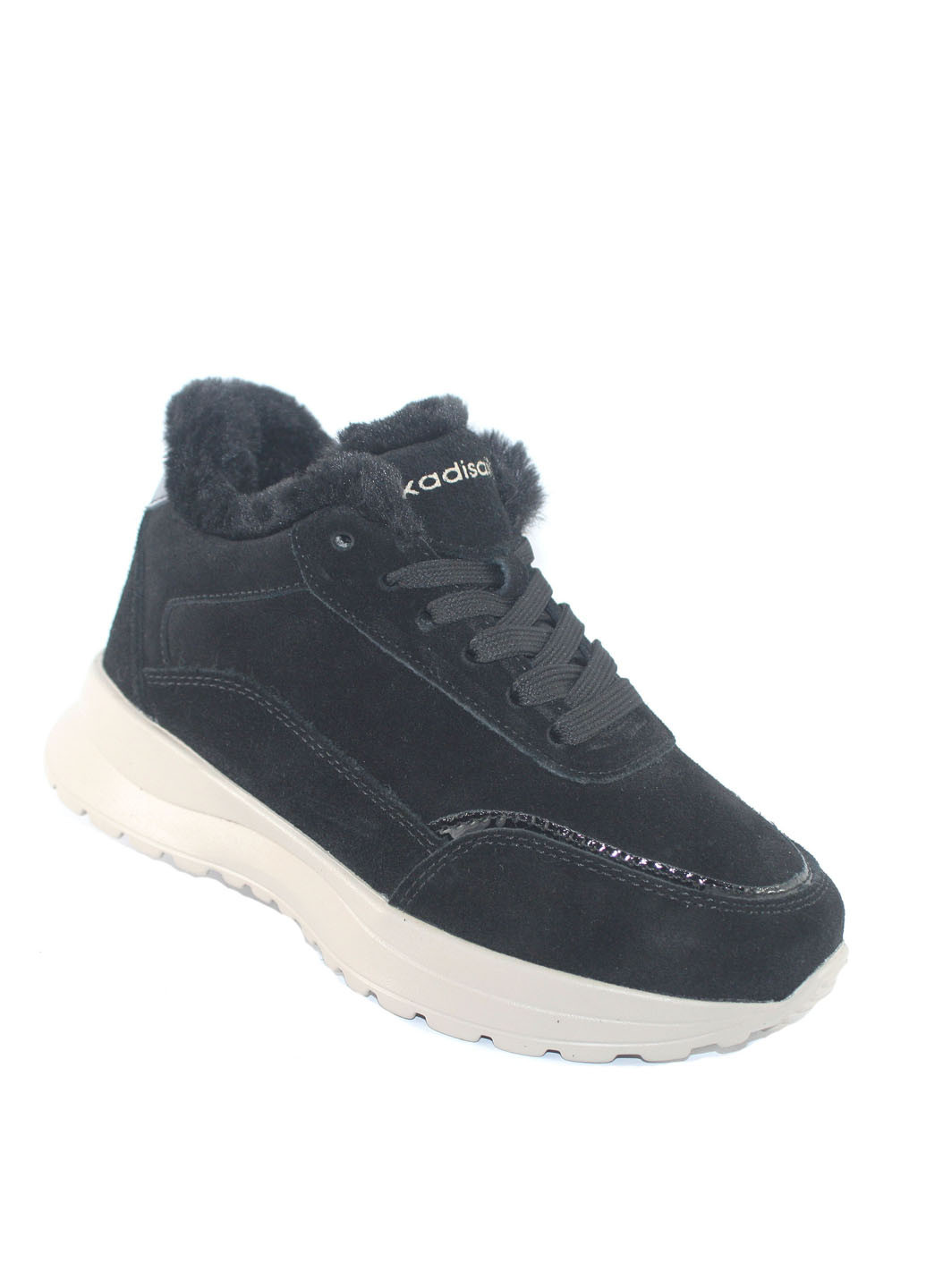 Зимние ботинки No Brand с мехом, с белой подошвой из искусственной замши