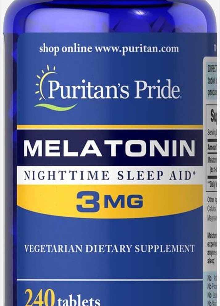 Мелатонин гормон сна Melatonin 3mg 240tabs Puritans Pride (232599844)