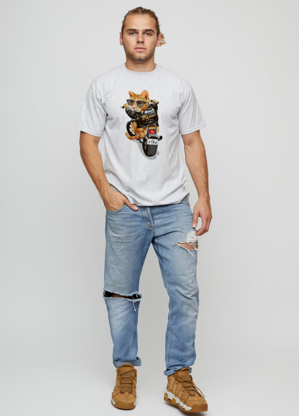 Серая футболка мужская basic YAPPI