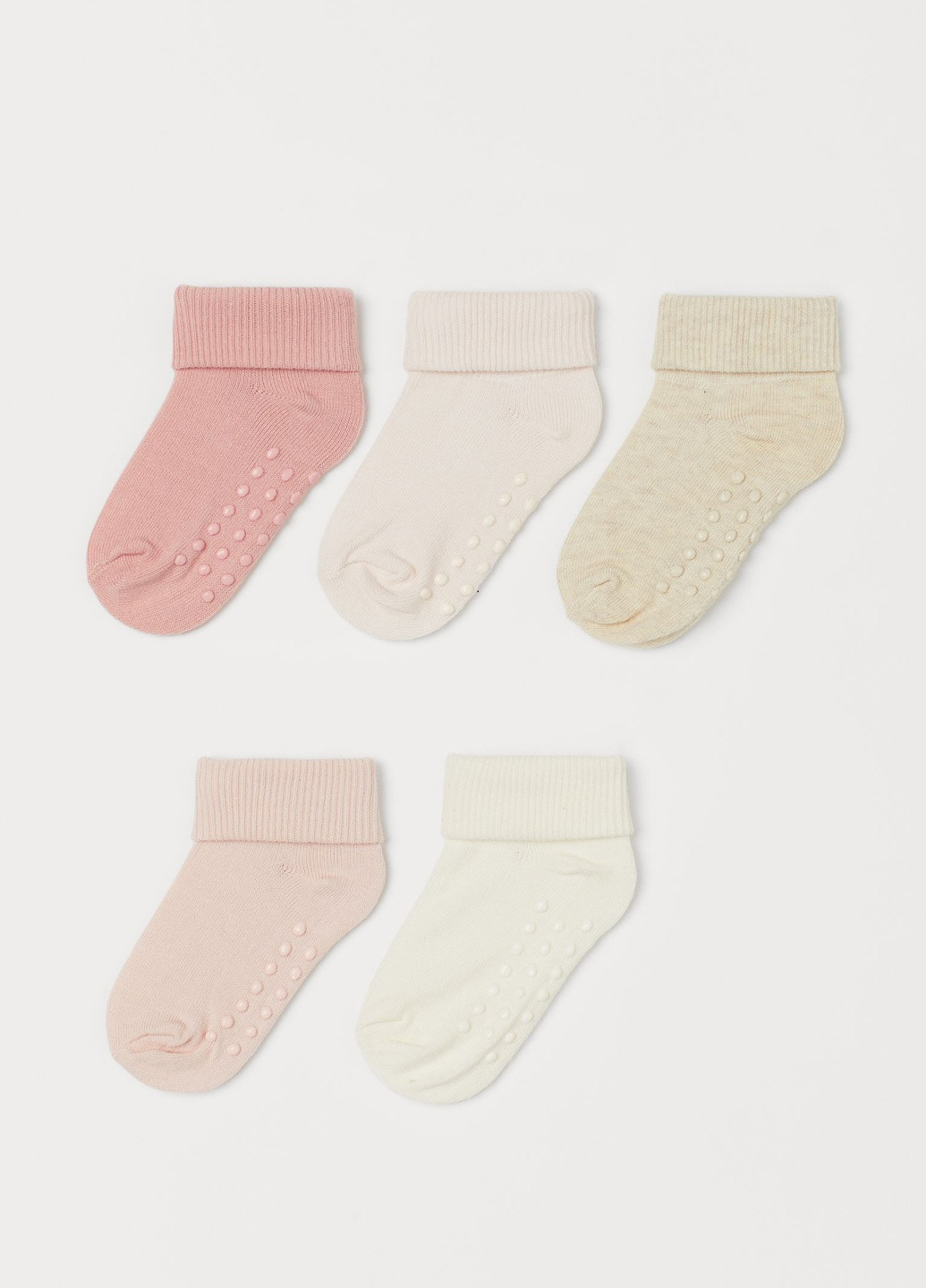 3 пары носков Белый/Светло-розовый H&M (251796381)