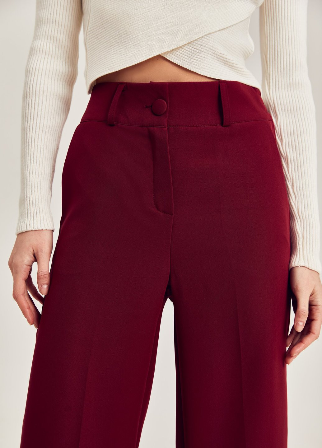 Темно-красные классические демисезонные брюки Gepur