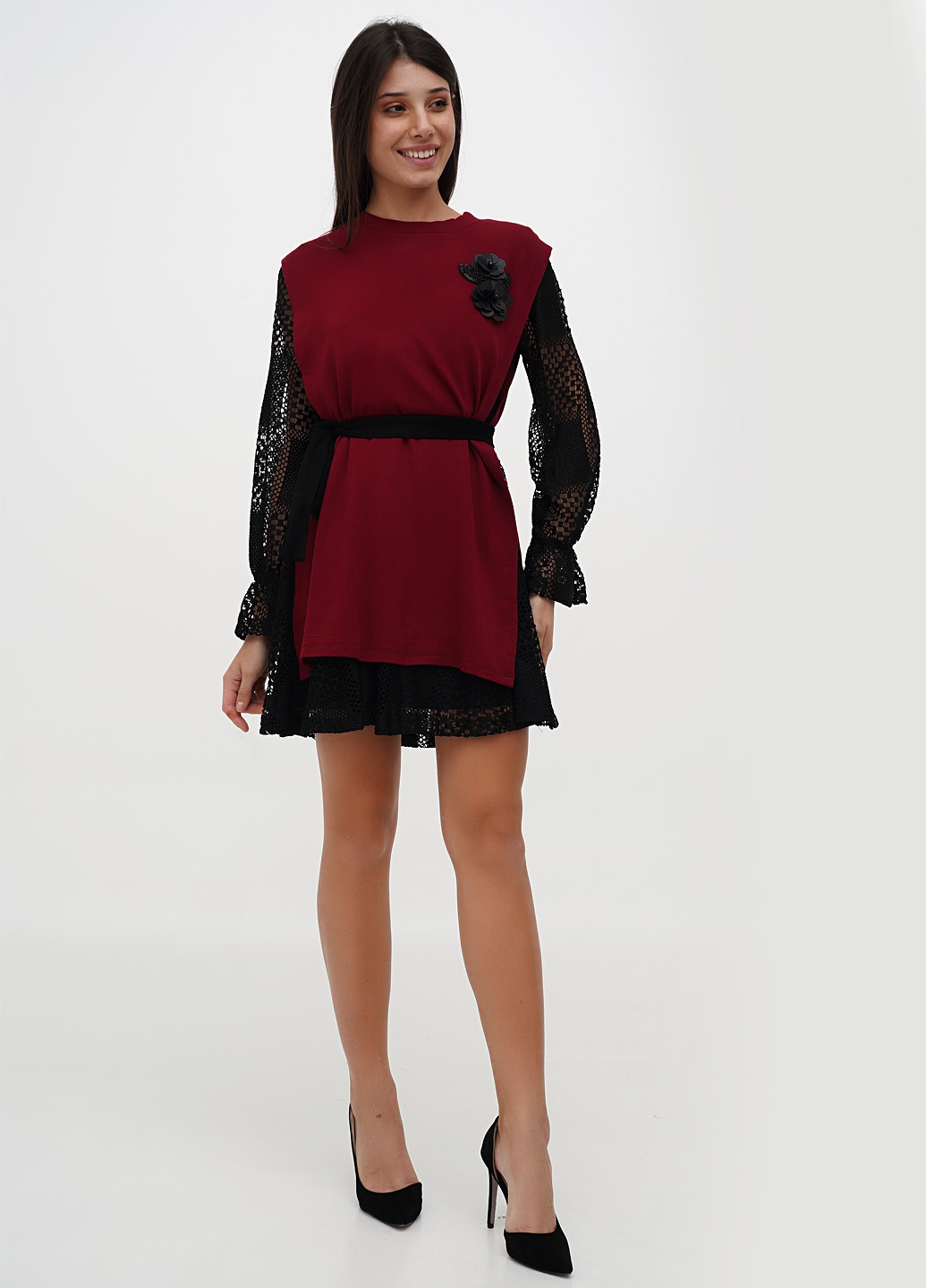 Комбінований демісезонний комплект (сукня, накидка) Sassofono