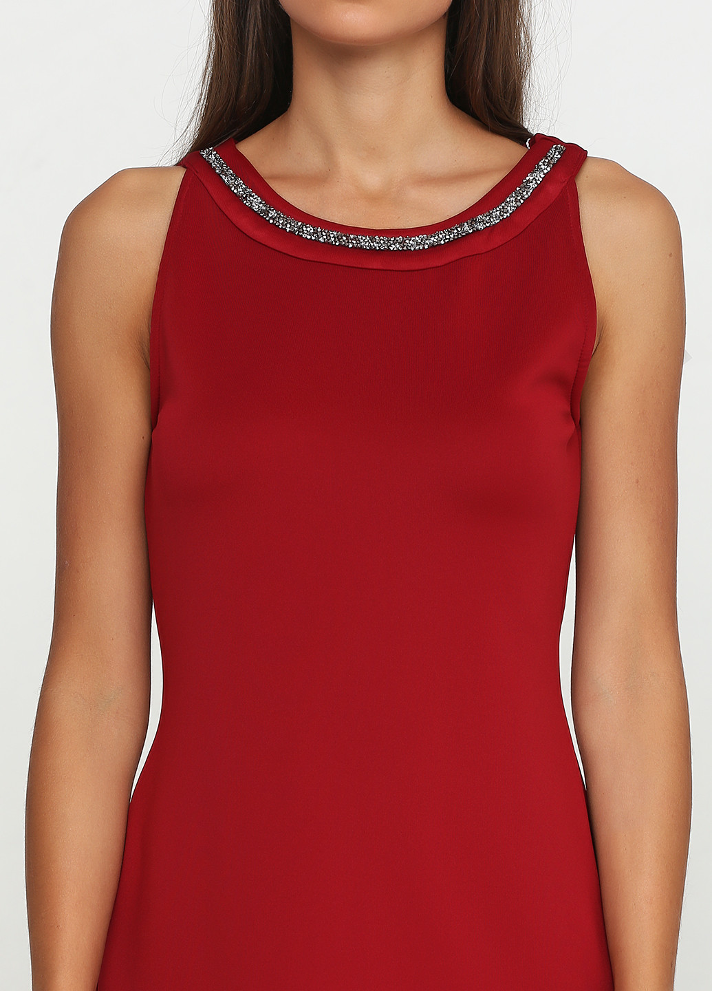 Красное кэжуал платье Just-R однотонное