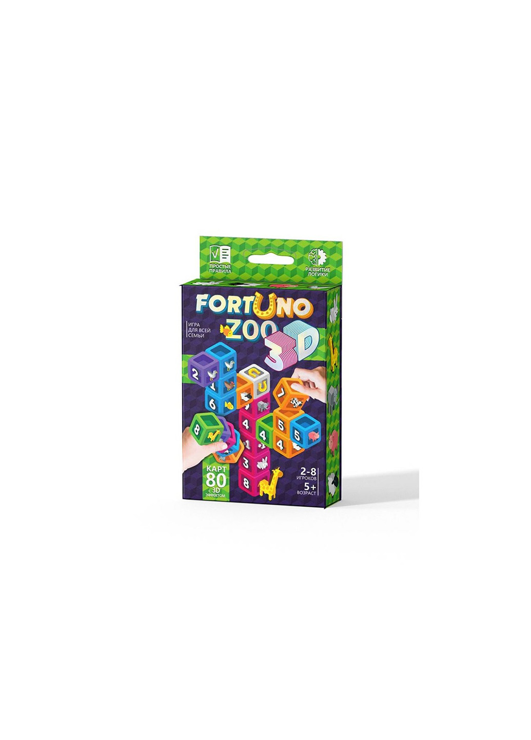 Настольная развивающая игра "Fortuno ZOO 3D" укр Danko Toys g-f3d-02-01u (255292209)