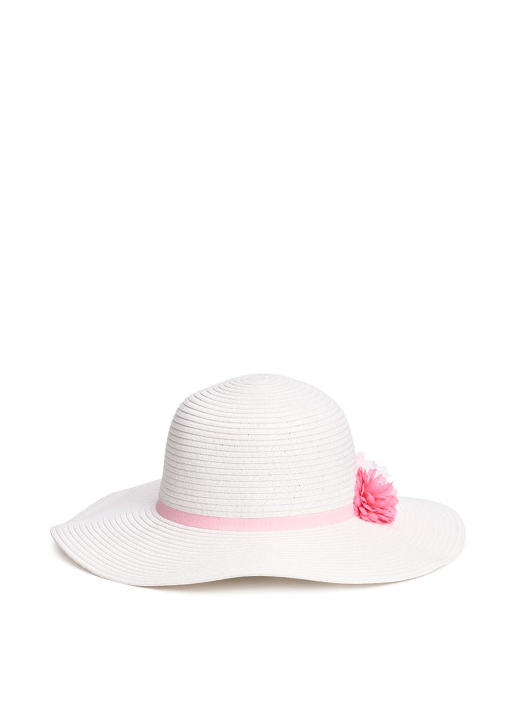 Шляпа H&M широкополая однотонная белая кэжуал солома