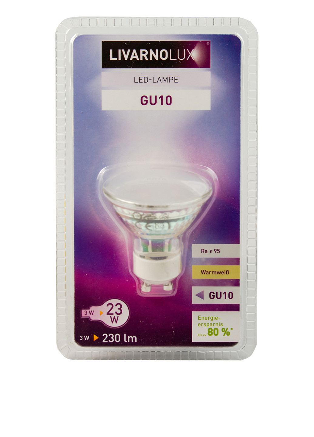 Лампочка LED GU10, 3 Вт Livarno Lux белая