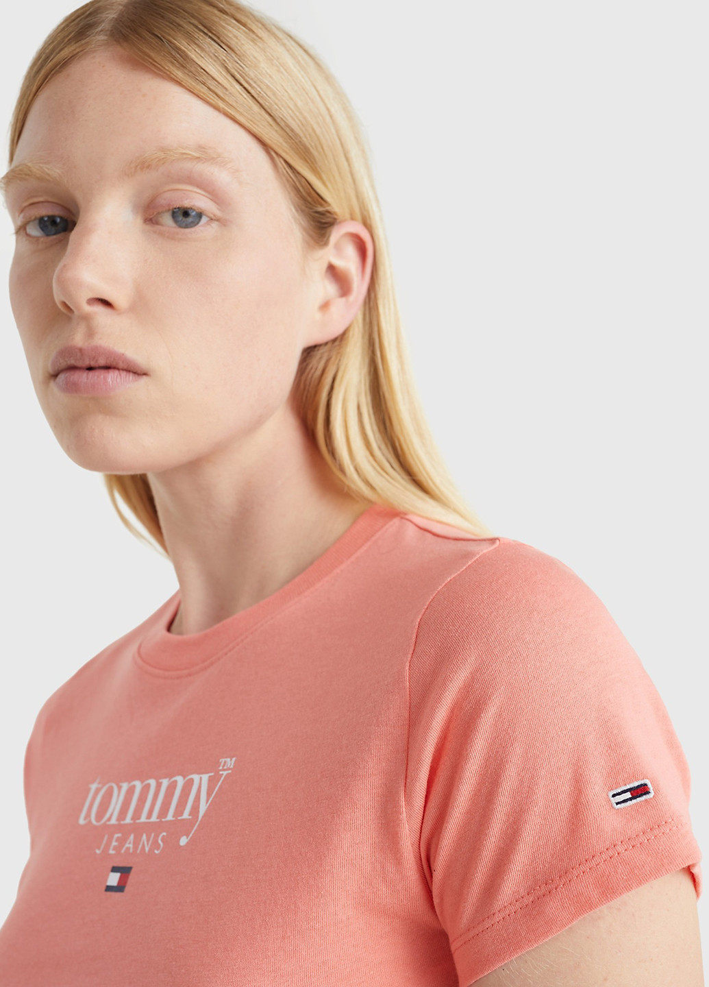 Персиковая летняя футболка Tommy Hilfiger