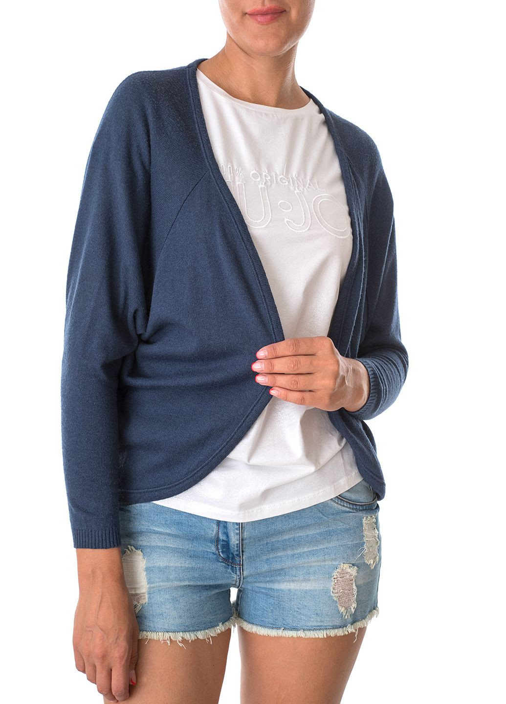 Синий женский жакет Miss Miss однотонный - зимний