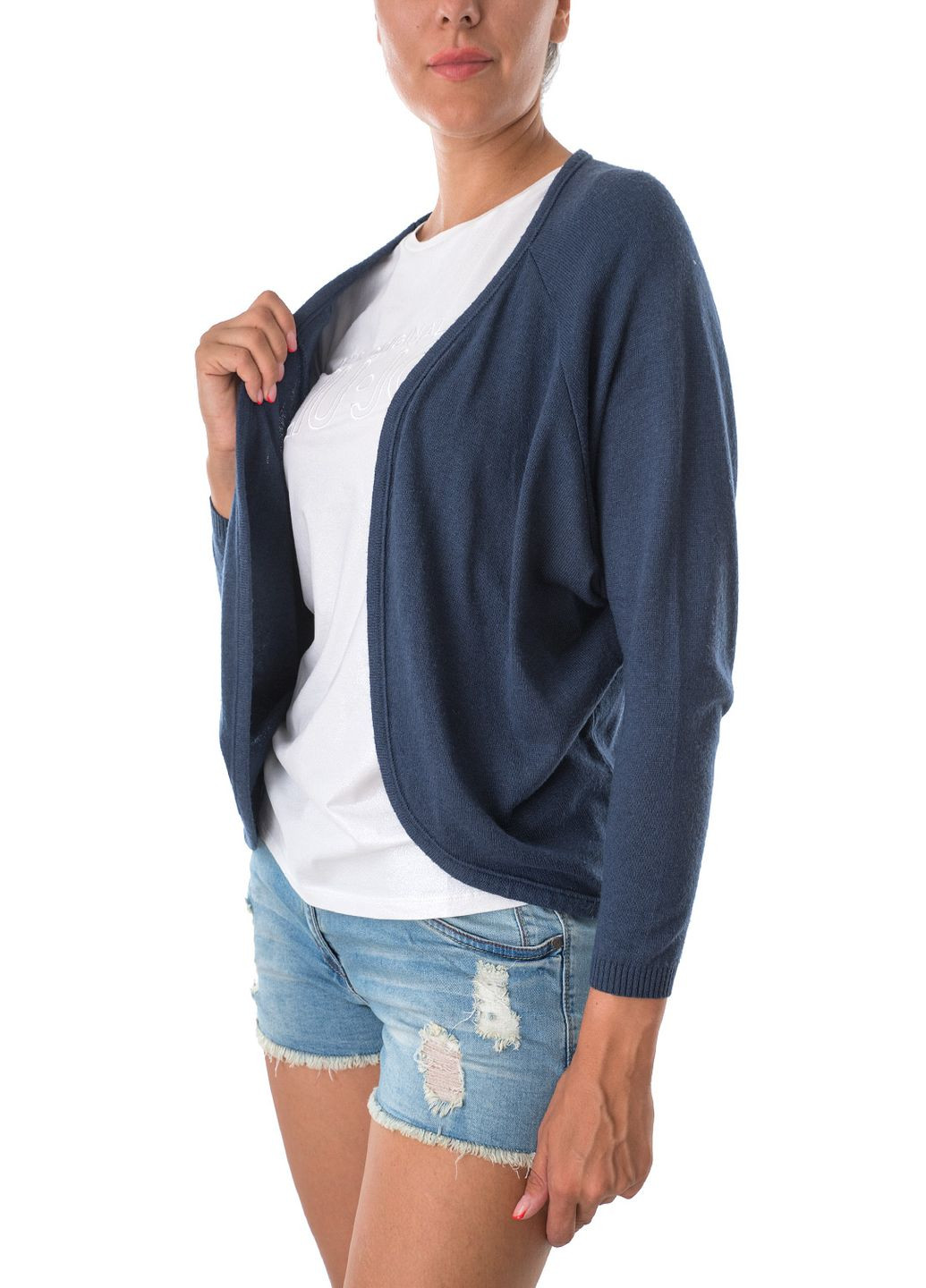 Синий женский жакет Miss Miss однотонный - зимний