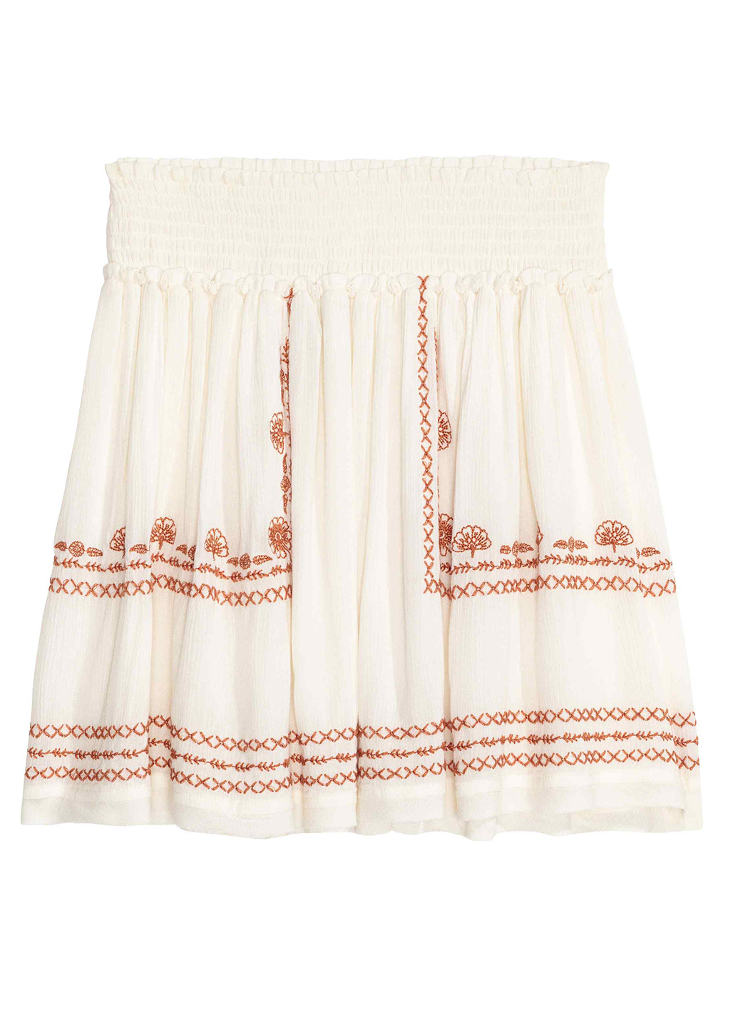Белая кэжуал с орнаментом юбка H&M