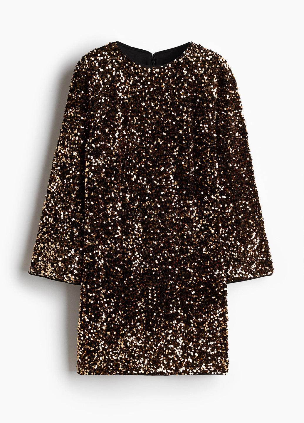 Золотистое коктейльное платье H&M однотонное