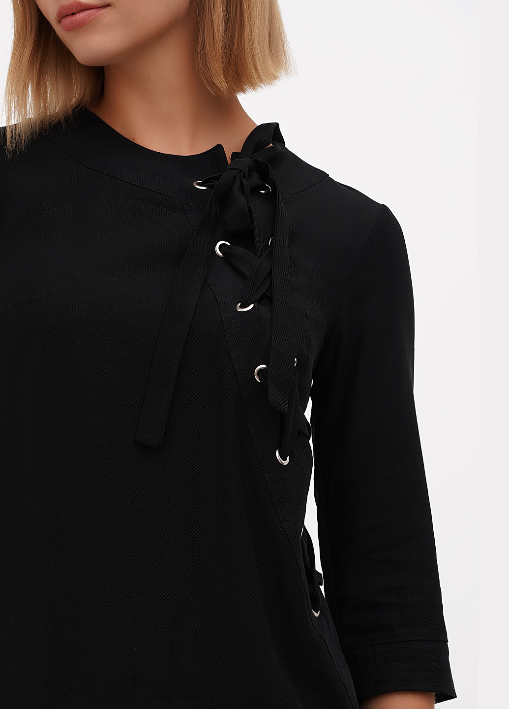 Черное кэжуал платье Sassofono Club однотонное