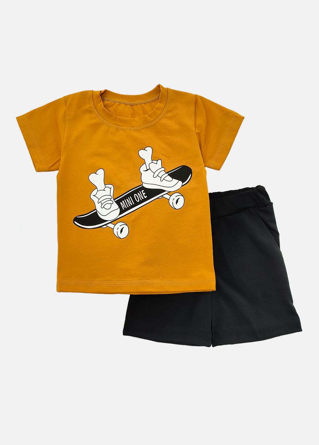Горчичный летний комплект (футболка, шорты) Ивтекс