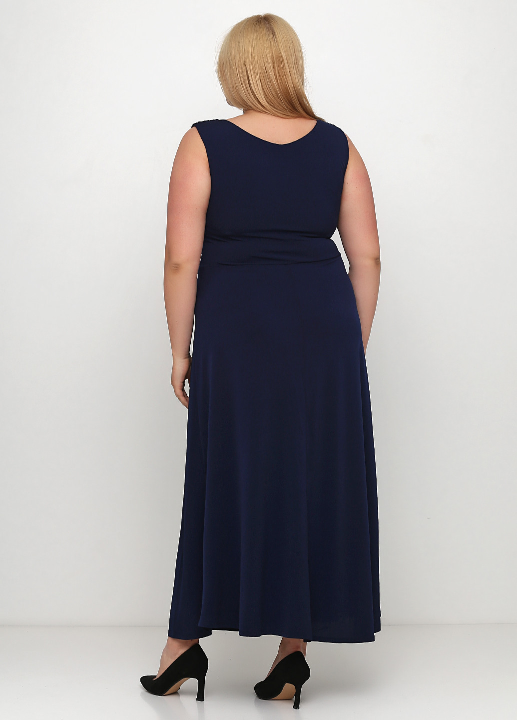 Темно-синее вечернее платье Colebrooke однотонное