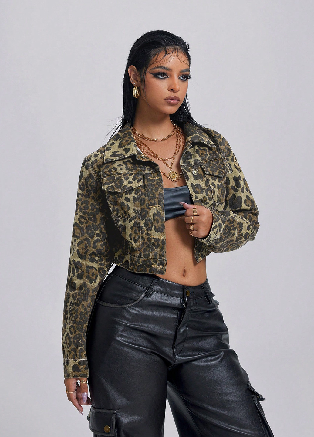 Комбинированная демисезонная куртка куртка-пиджак SHEIN