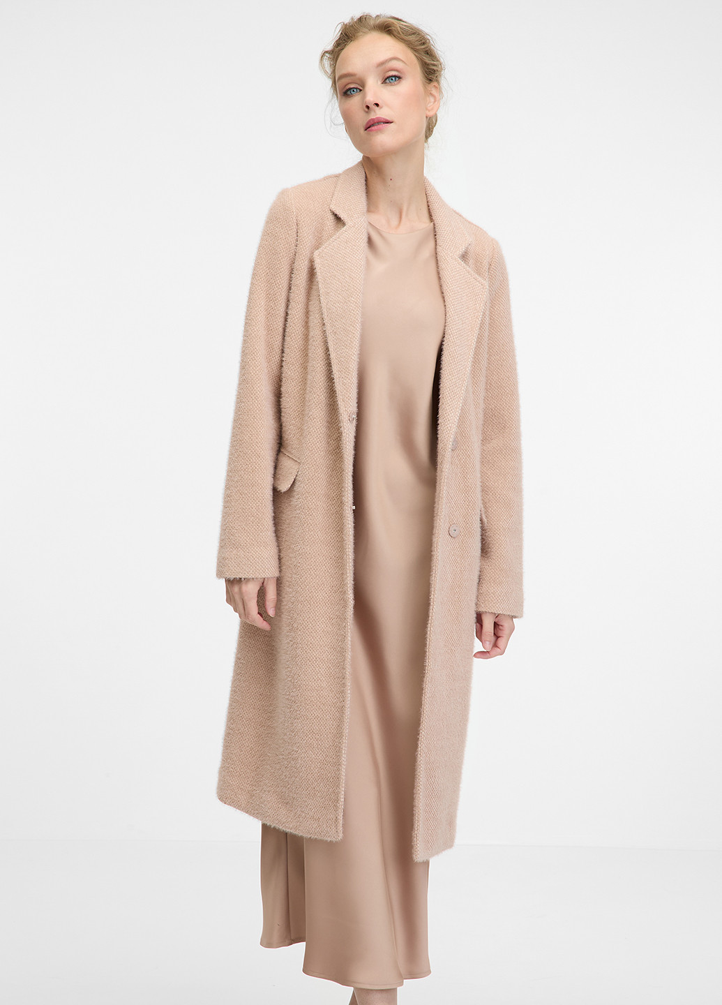 Бежевое демисезонное Пальто двубортное Orsay