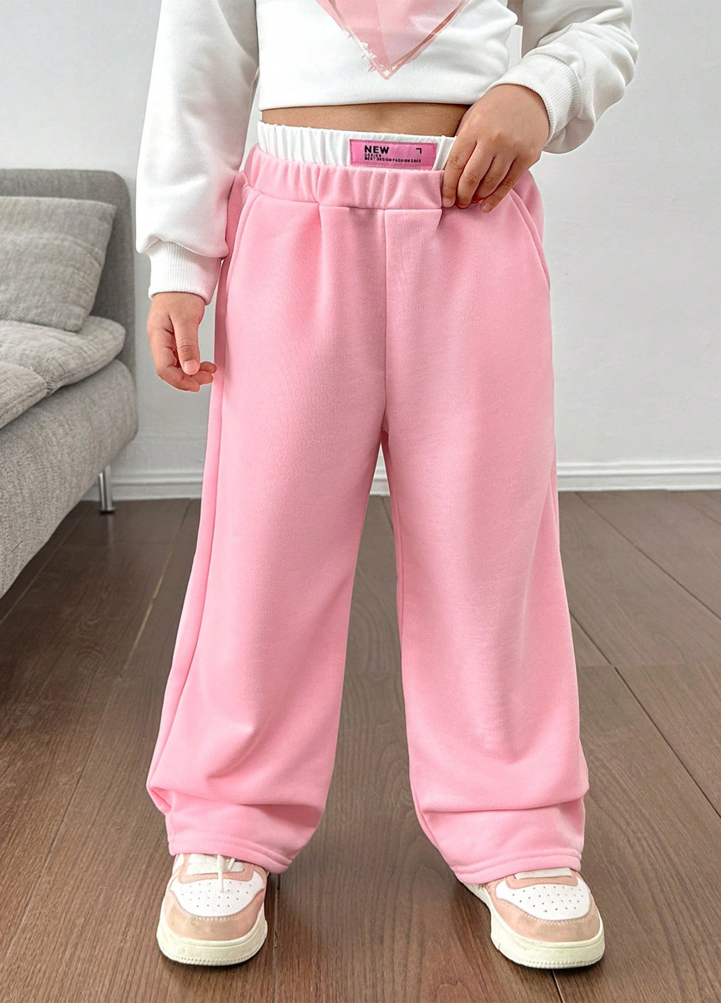 Розовые спортивные, кэжуал демисезонные брюки SHEIN