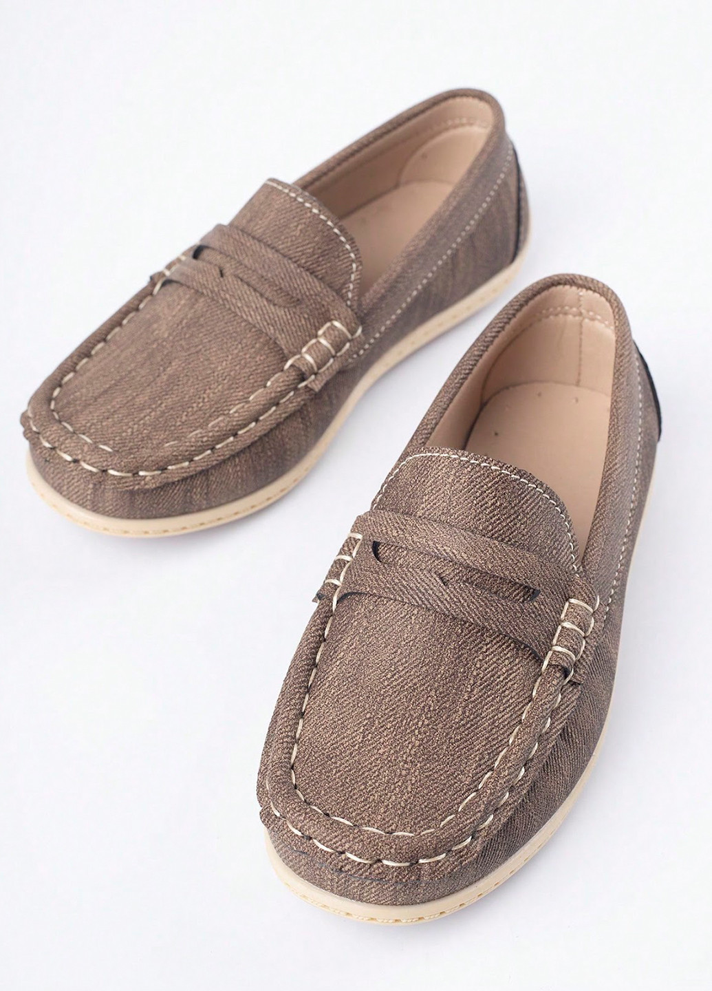 Серо-бежевые мокасины SHEIN без шнурков