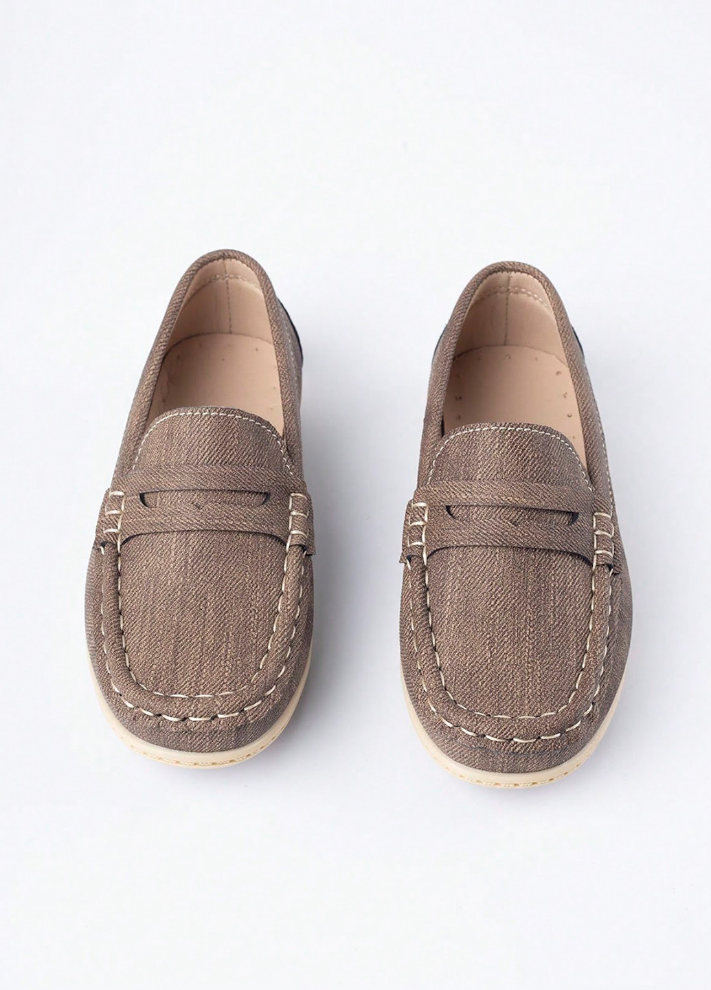 Серо-бежевые мокасины SHEIN без шнурков