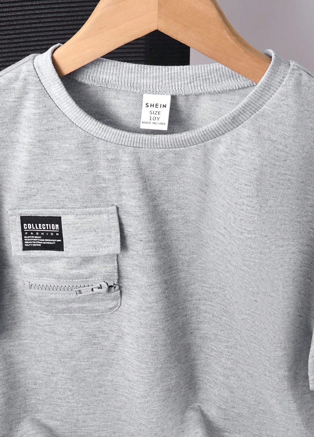 Серый летний костюм (футболка, шорты) с шортами SHEIN