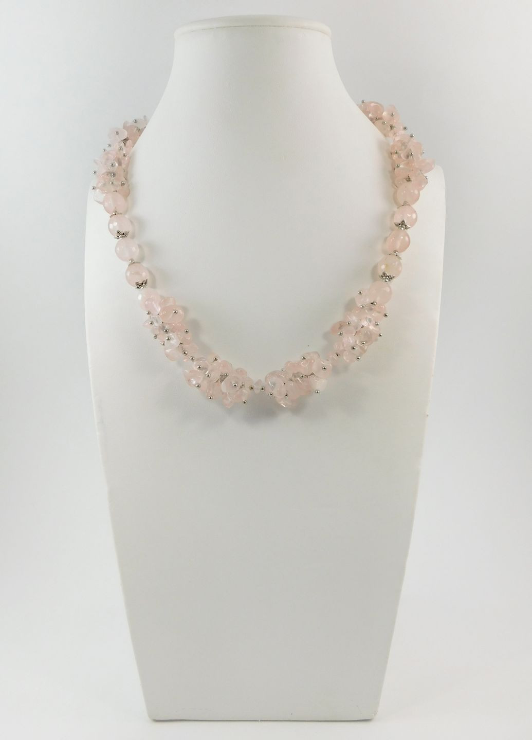 Эксклюзивные ожерелье "Сьюзи" Розовый кварц грань, крошка, 46 см Fursa fashion бусы (253845989)