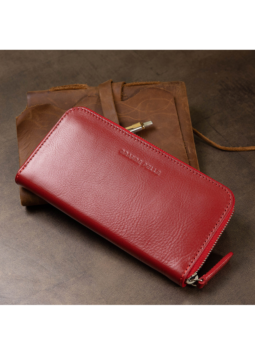 Жіночий шкіряний гаманець 19,5х10х2,5 см Grande Pelle (252131960)
