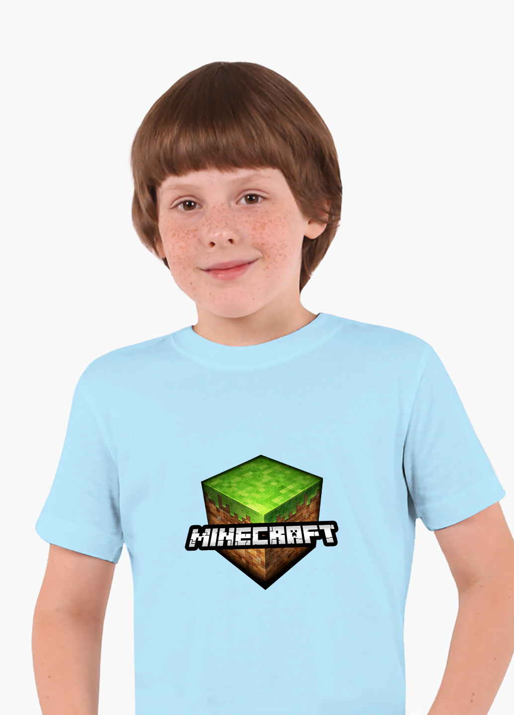 Голубая демисезонная футболка детская майнкрафт (minecraft)(9224-1174) MobiPrint