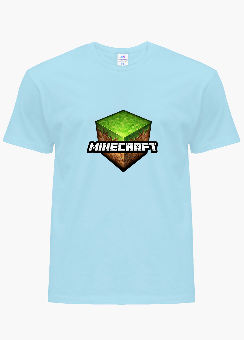 Блакитна демісезонна футболка дитяча майнкрафт (minecraft) (9224-1174) MobiPrint