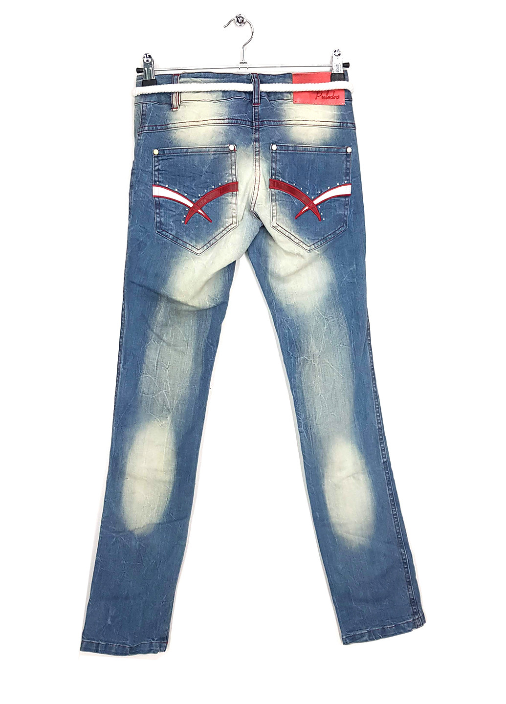 Джинси Puledro однотонні блакитні джинсові бавовна