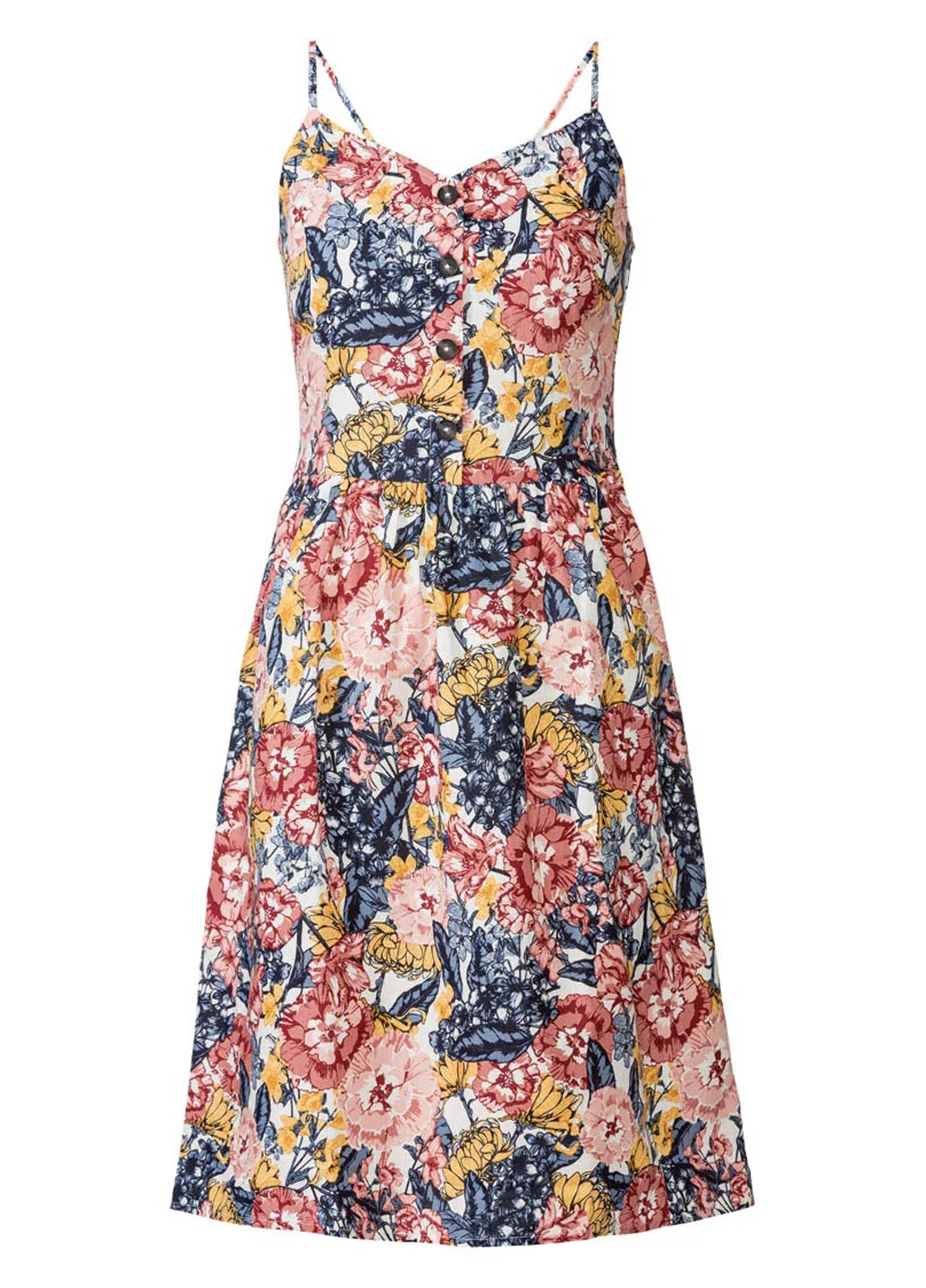 Комбинированное кэжуал платье клеш Esmara с цветочным принтом