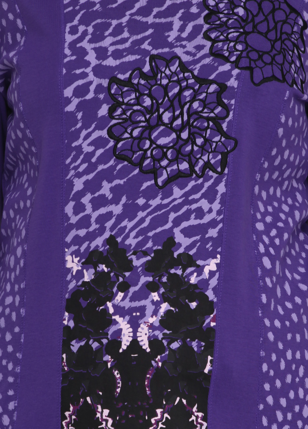 Фиолетовый демисезонный кэжуал лонгслив Signature с абстрактным узором