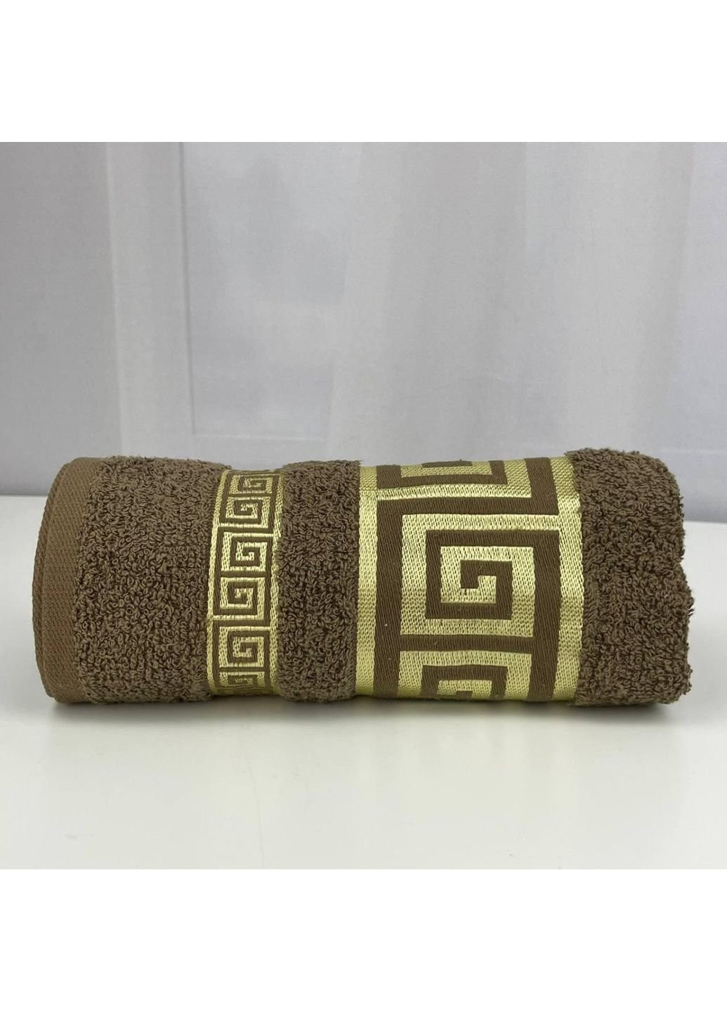 No Brand полотенце для лица махровое febo vip cotton grek турция 6387 коричневое 50х90 см комбинированный производство - Украина