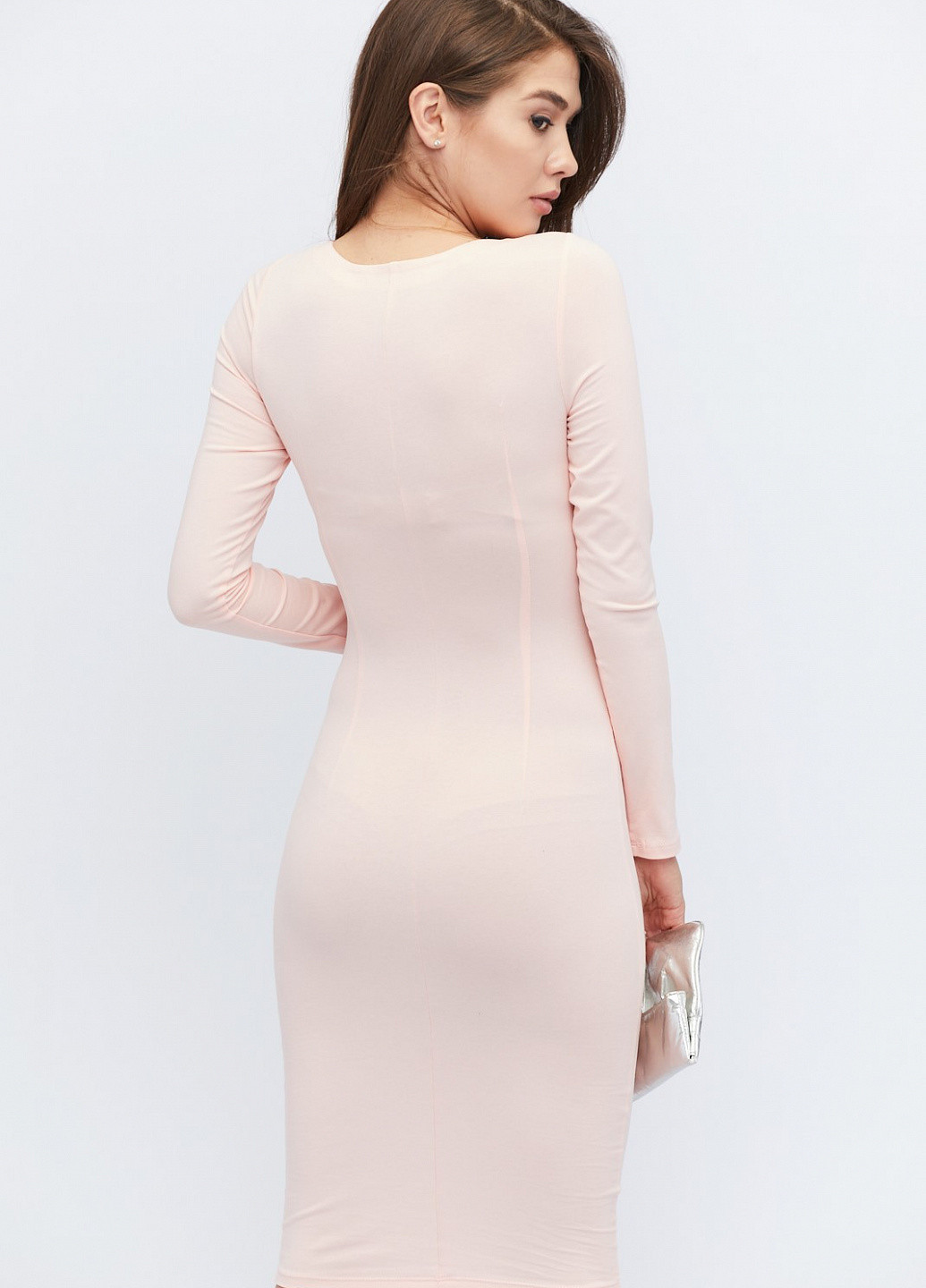 Светло-розовое кэжуал платье Carica однотонное