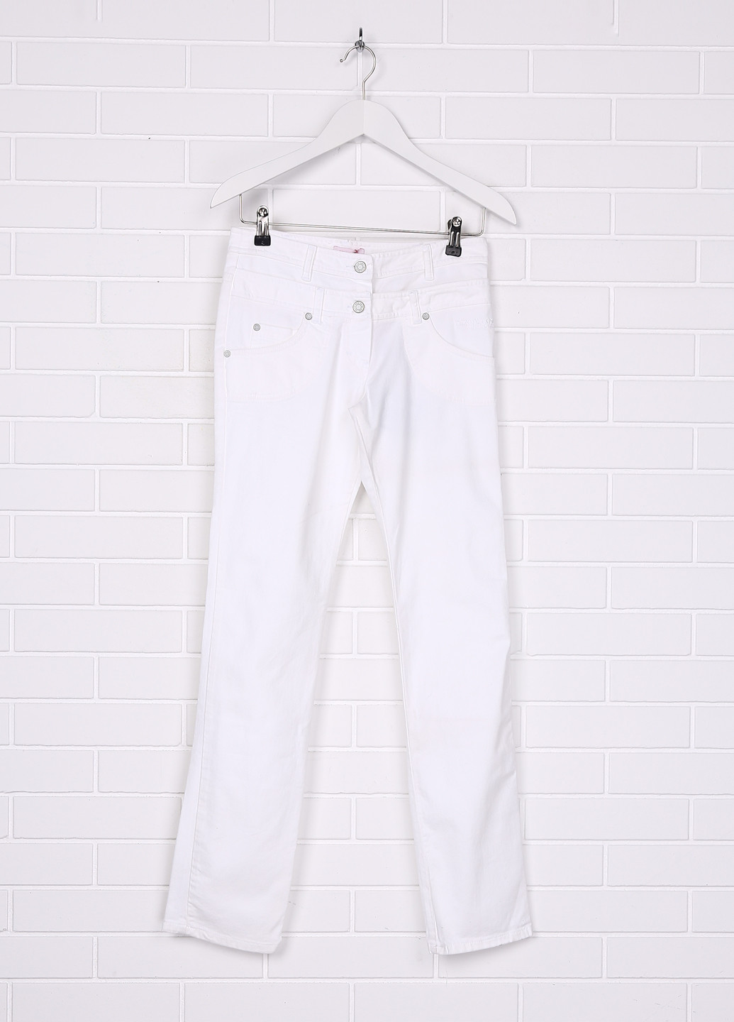 Белые кэжуал демисезонные прямые брюки Denny Rose