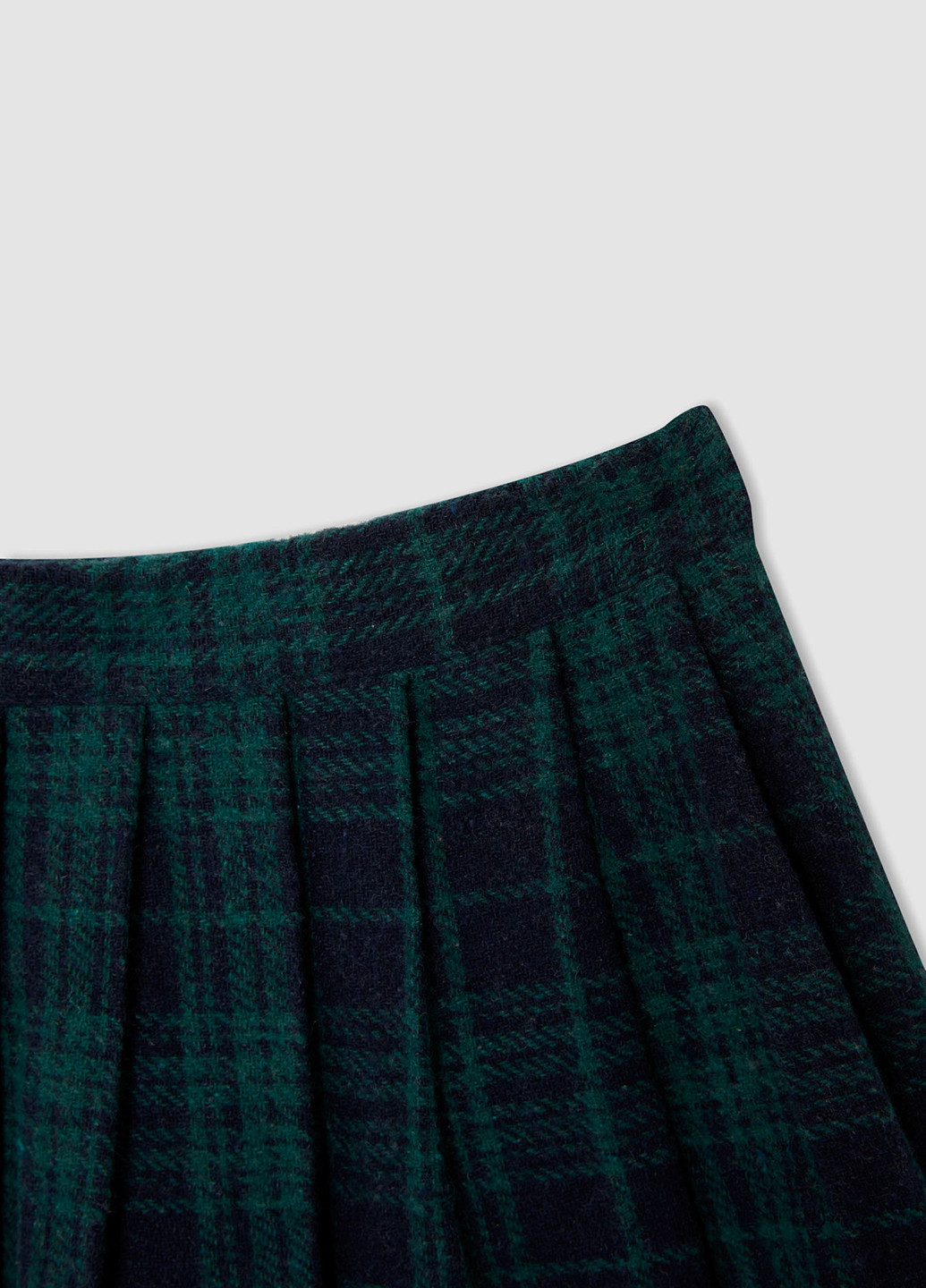 Темно-зеленая кэжуал в клетку юбка DeFacto клешированная
