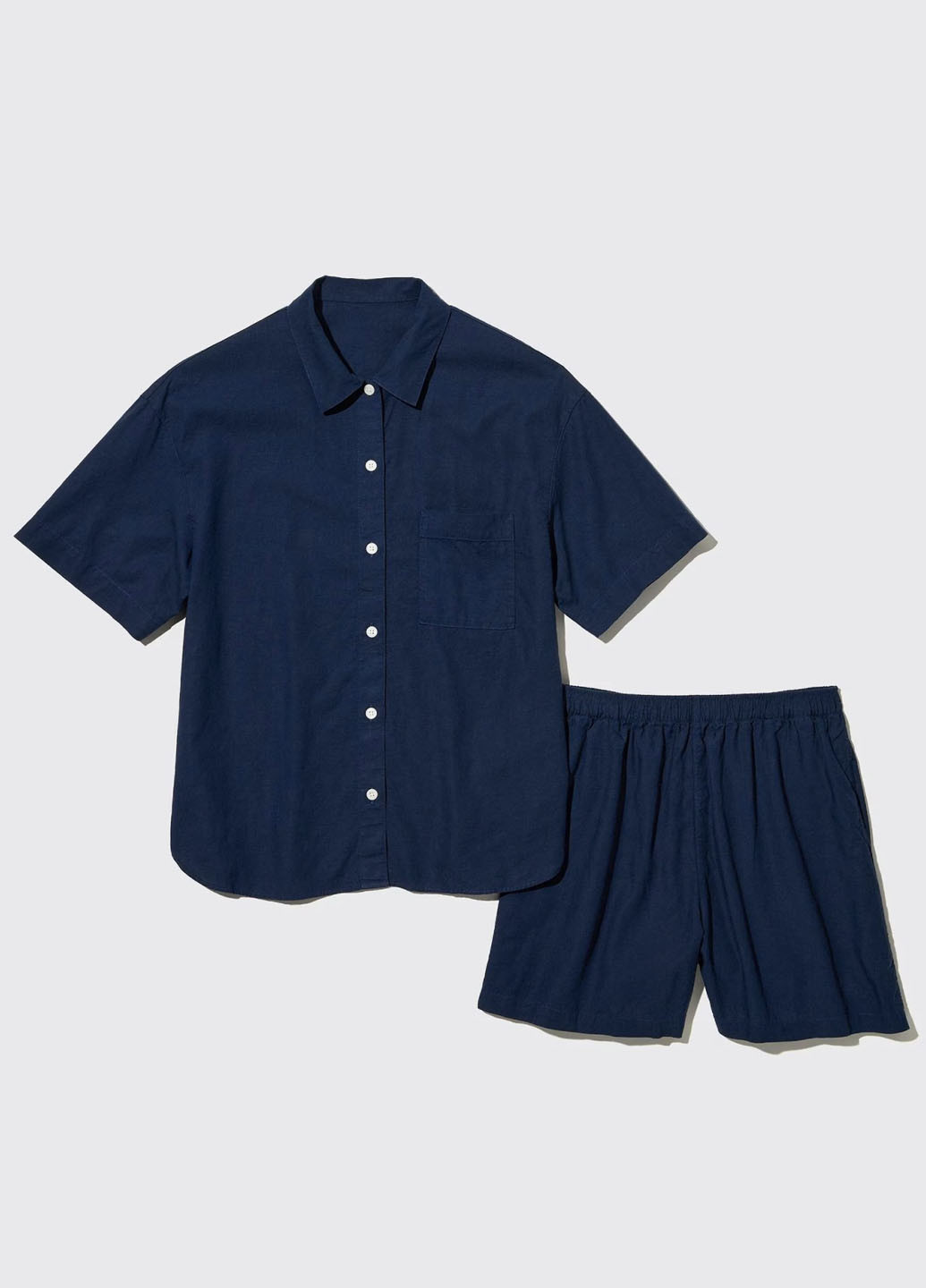 Темно-синя всесезон піжама (сорочка, шорти) сорочка + шорти Uniqlo