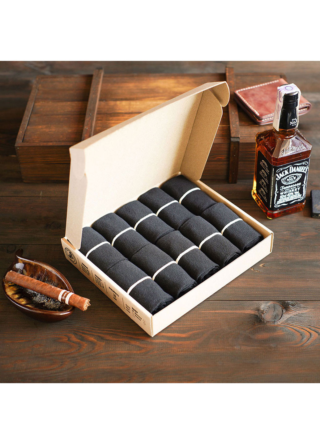 Чорні набір шкарпеток 10 пар Rovix однотонні (220174759)