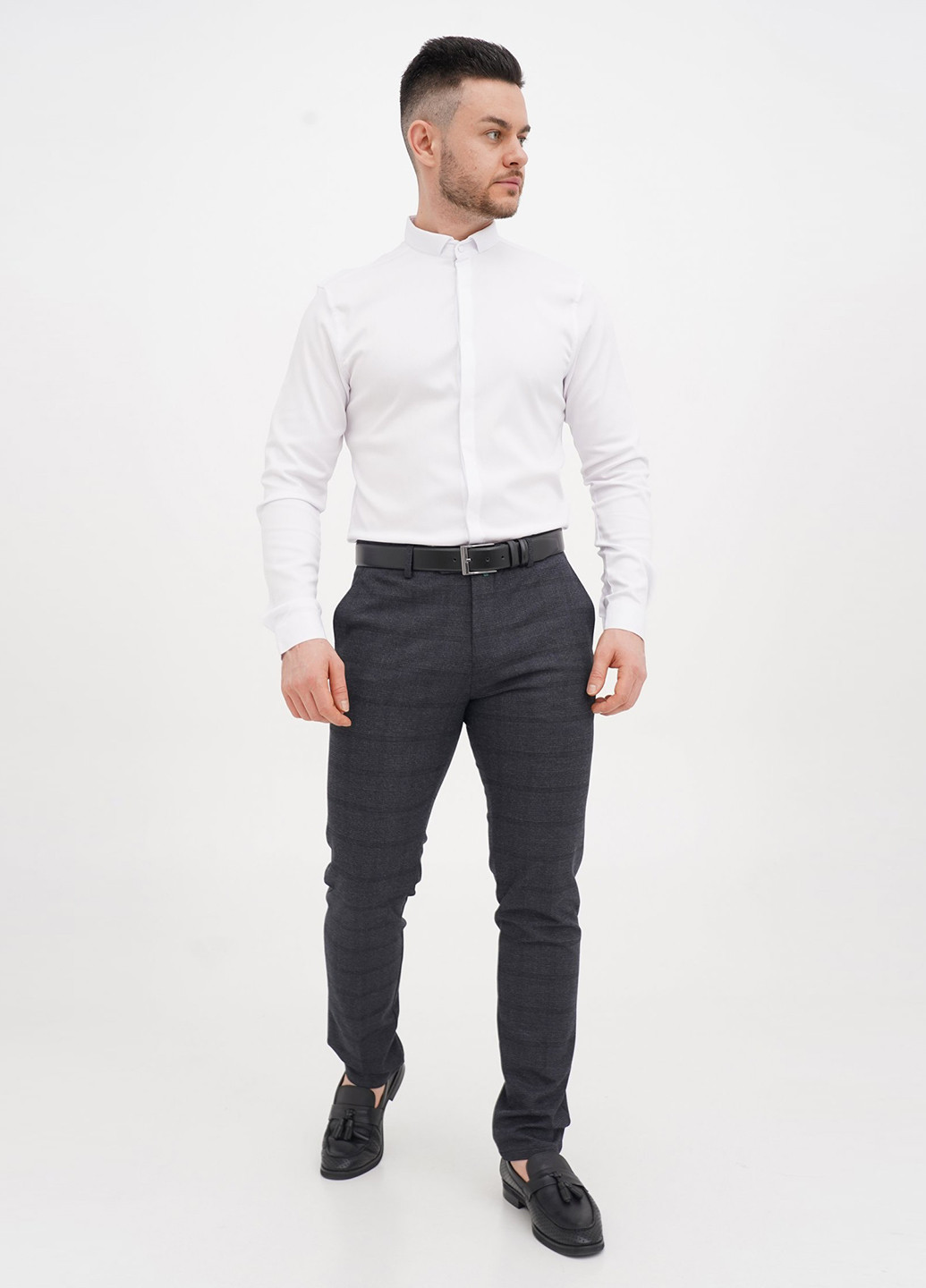 Белая классическая рубашка однотонная Trend Collection