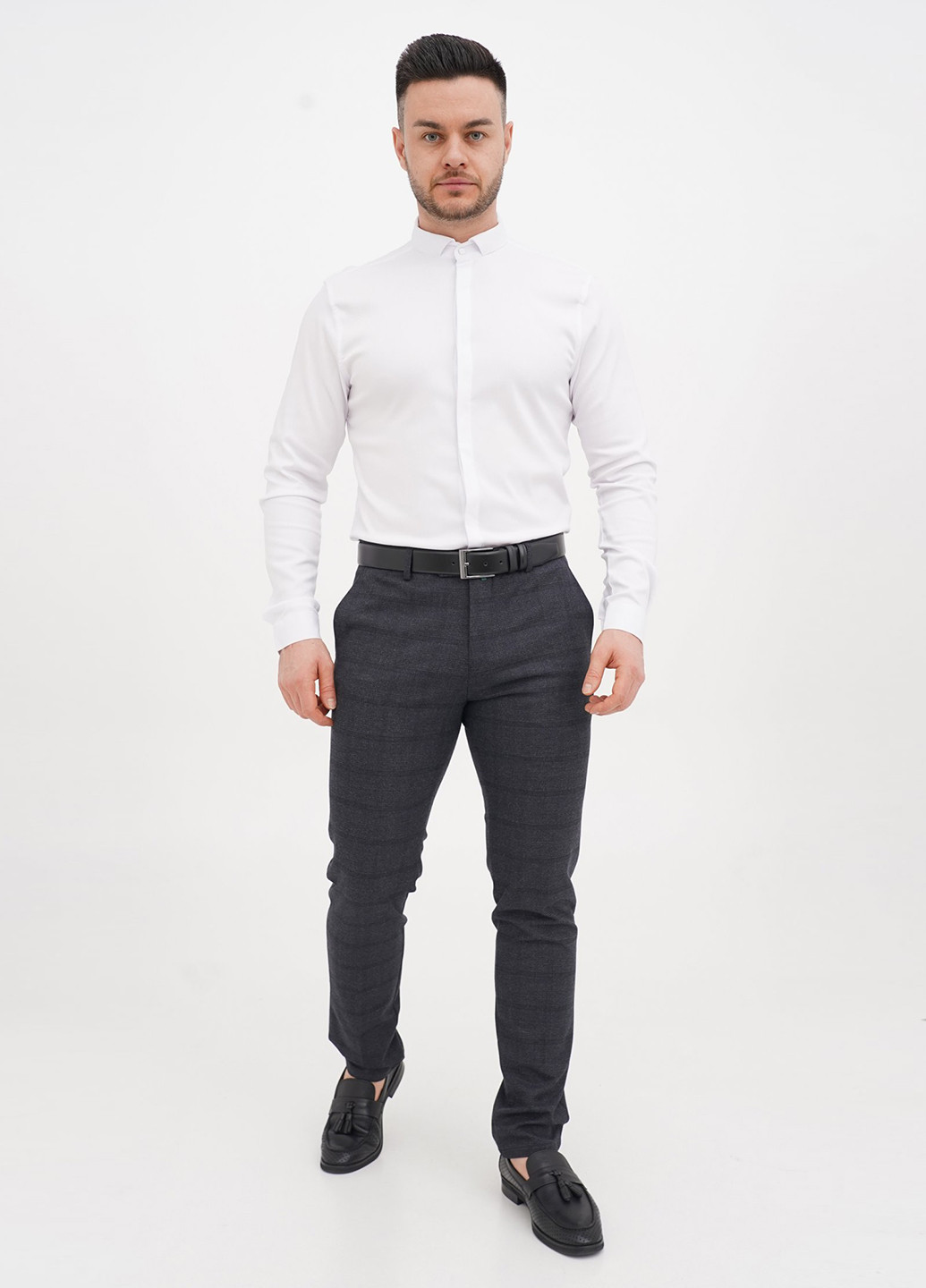 Белая классическая рубашка однотонная Trend Collection