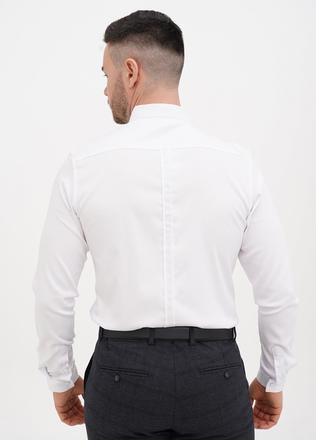 Белая классическая рубашка однотонная Trend Collection