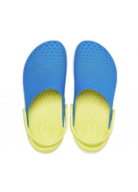Желтые детские желто-синие спортивные сабо Crocs